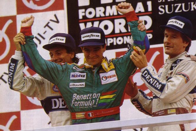 Alessandro-Nannini-Benetton-podio-Suzuka-1989-Patrese-Boutsen