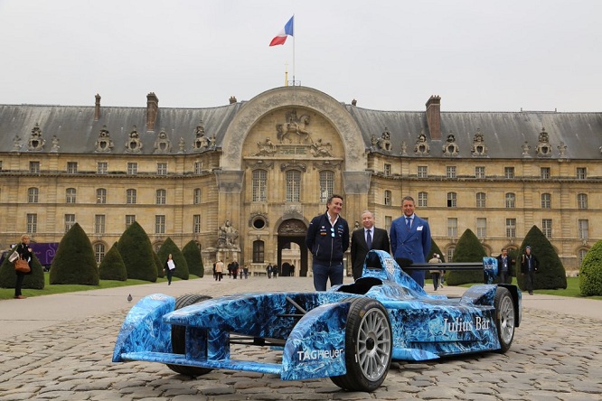 Formula E Parigi 2016 Iceberg livery Todt, Agag, Elkann