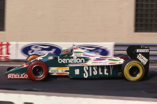 F1 | Benetton B186 a Detroit: le prime Pirelli a colori