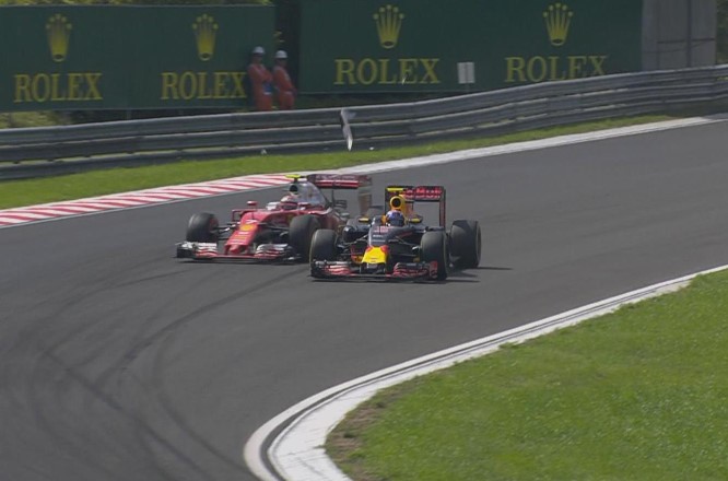 Raikkonen contro Verstappen Ungheria 2016