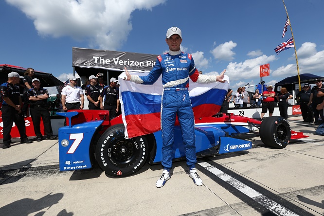 IndyCar Aleshin pole position Pocono 2016