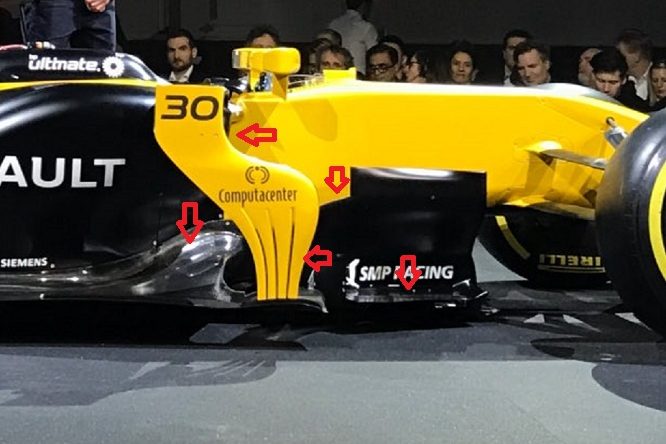 Renault bargeboard e deviatori a ponte RS17