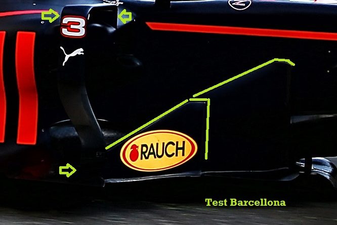 Red Bull bargeboard e deviatori a ponte Test Barcellona 2017