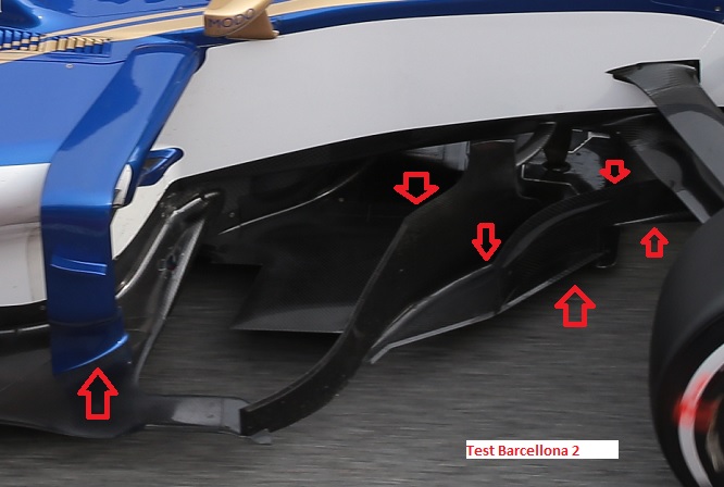 Sauber C36 bargeboard Test Barcellona 2 2017