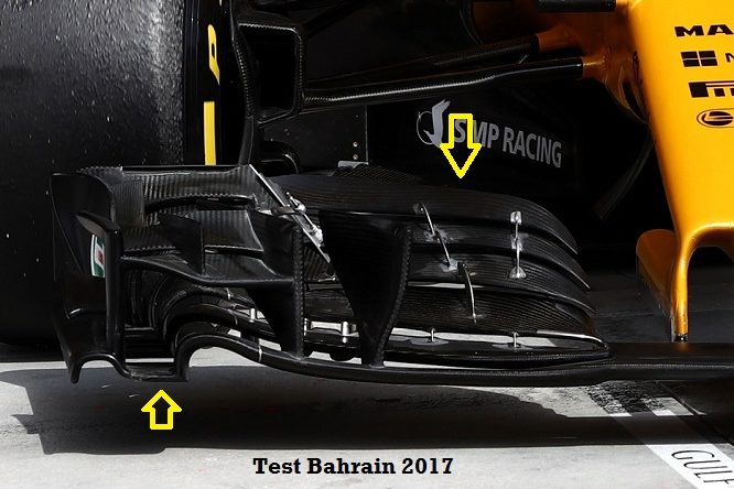 Renault ala anteriore test Bahrain 2017