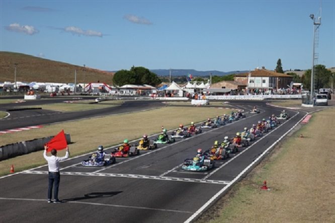 Karting partenza KZ2 gara 1 Siena 2017