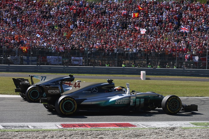 Mercedes, Hamilton Bottas in parata, Italian Grand Prix, Monza 31 August - 03 September 2017