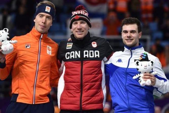 Nicola-Tumolero-bronzo-Pyeongchang-2018-pattinaggio-velocità-Bloemen-Bergsma-podio