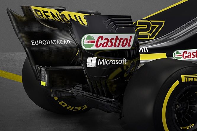 Renault RS18 dettaglio ala posteriore