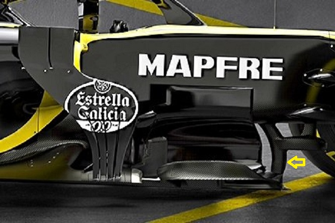 Renault RS18 dettaglio splitter