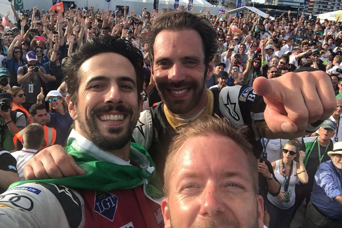 Formula E ePrix Punta del Este 2018 selfie podio Vergne di grassi bird