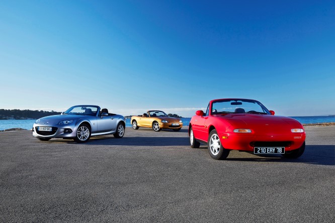 Mazda MX5. Trilogy 1989-1998-2005. Nice. 22-23-24/02/2014.