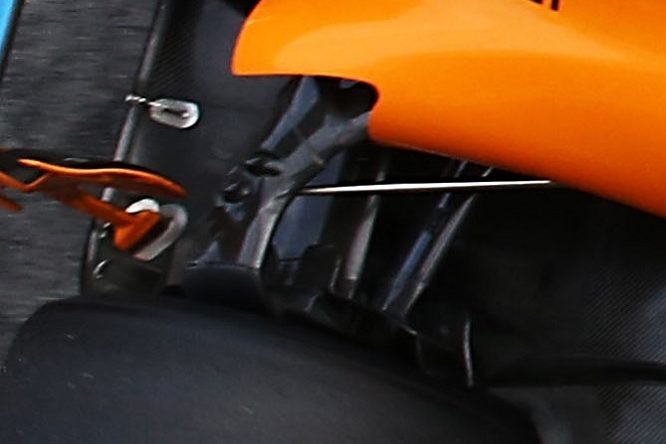 McLaren MCL33 dettaglio sospensione posteriore