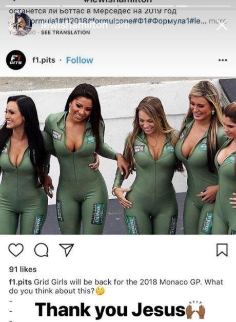 Hamilton post Grid Girl