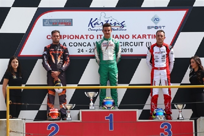 Karting podio KZ2 gara 2 La Conca 2018