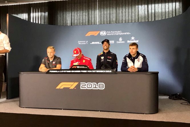 Conferenza-stampa-Austria-2018-Ricciardo-Sirotkin-Raikkonen-Magnussen