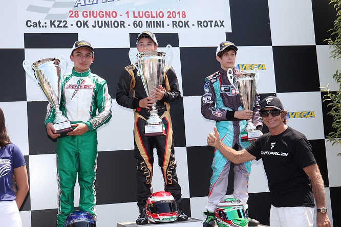 OK_Junior_con_Emerson_Fittipaldi_gara1_Karting Lonato campionato italiano 2018