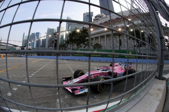 La Force India VJM11 si rifà il trucco per Singapore