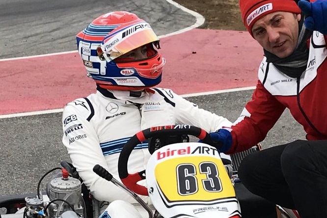 Allenamento in go-kart per Russell a Lonato