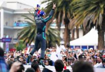 Mitch Evans (NZL), Panasonic Jaguar Racing, celebrates on the podium