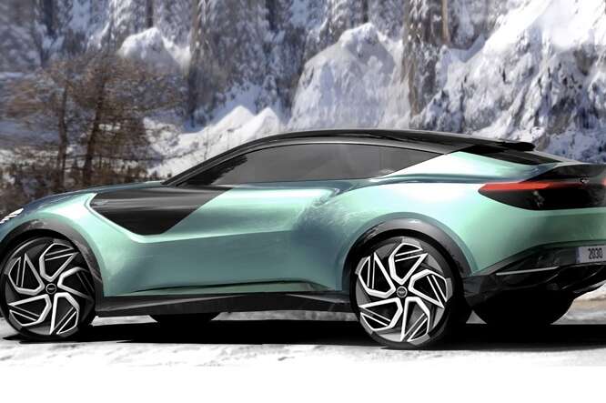 Aston Martin DBX, rendering futuristico