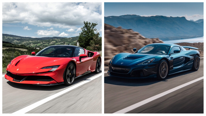 SF90 Stradale vs Nevera, il cavallino prende la scossa