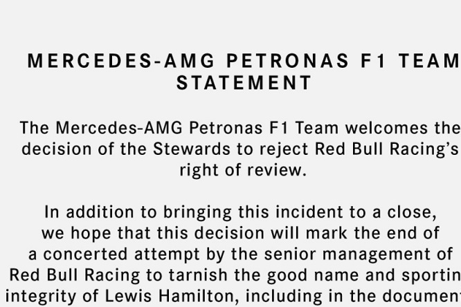 Duro comunicato Mercedes: “Red Bull ha tentato di infangare Hamilton”