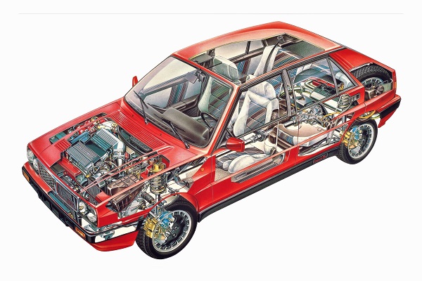 Poster Lancia Delta HF - 100x70 Cm - Affiche Voitures Classiques - Nostalgia - Neuf