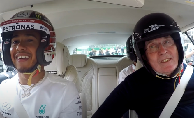 Hamilton, Sir Frank Williams e l’hot lap a Silverstone