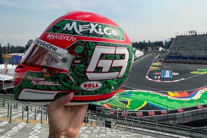 Casco speciale per Russell e Vettel in Messico – FOTO