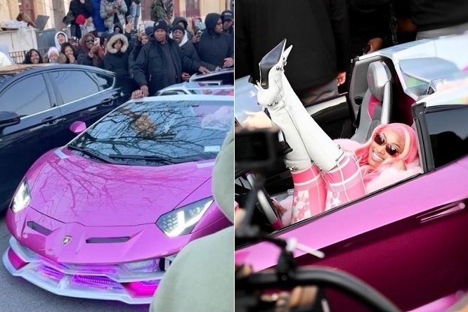 Lamborghini Aventador, tinta fucsia per la diva dell'hip hop - Mondo Auto -  AutoMoto