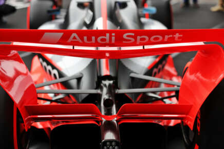 La showcar Audi presentata in vista dell'esordio della casa in F1 previsto per il 2026