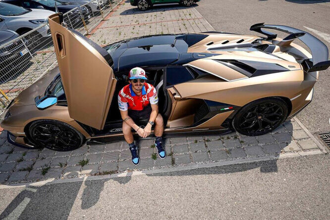 Bagnaia, il primo podio in MotoGP e quel giro in Lamborghini