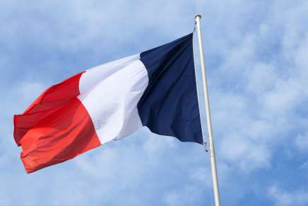 La bandiera della Francia sventola