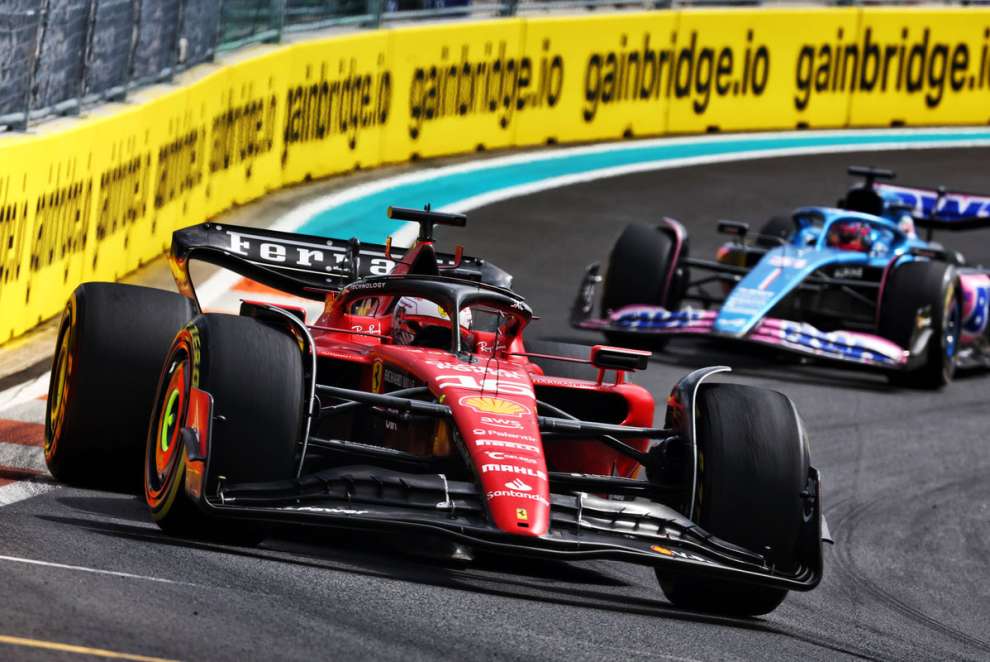 Leclerc against Alpine in Miami