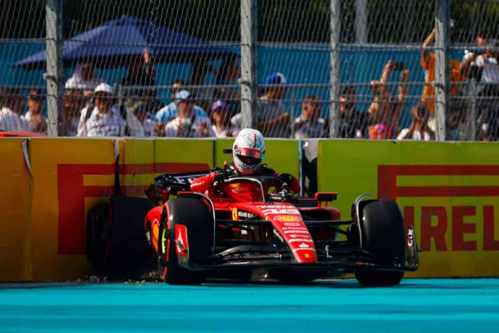 Leclerc incidente Ferrari a Miami