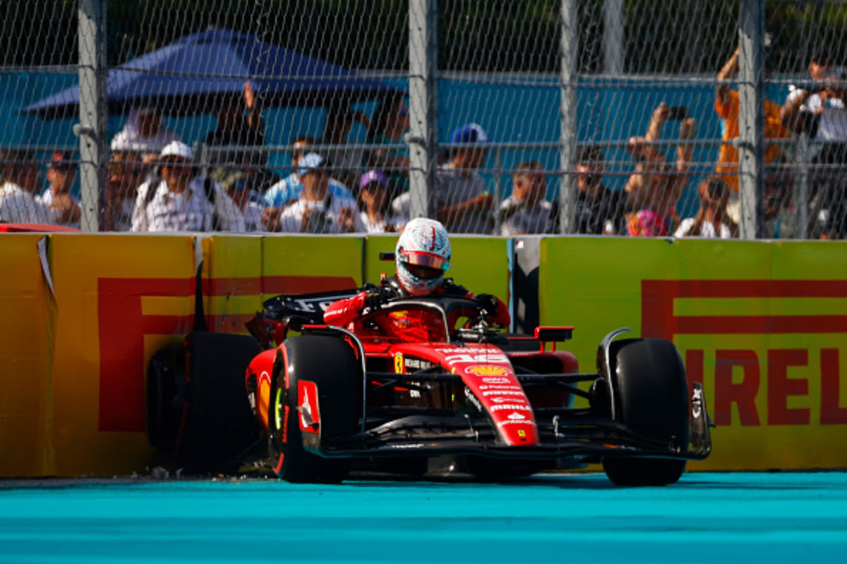 Leclerc k.o. con la Ferrari a Miami