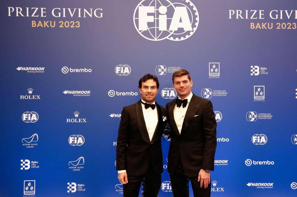 Max Verstappen e Sergio Perez al Gala FIA 2023