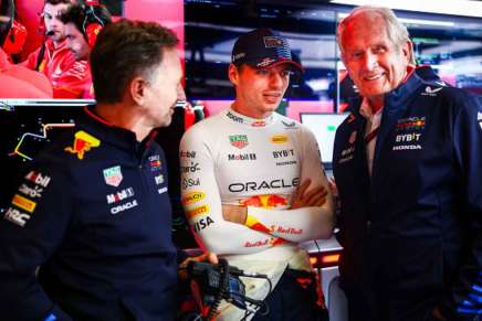 Christian Horner, Max Verstappen, Helmut Marko - GP Australia 2024