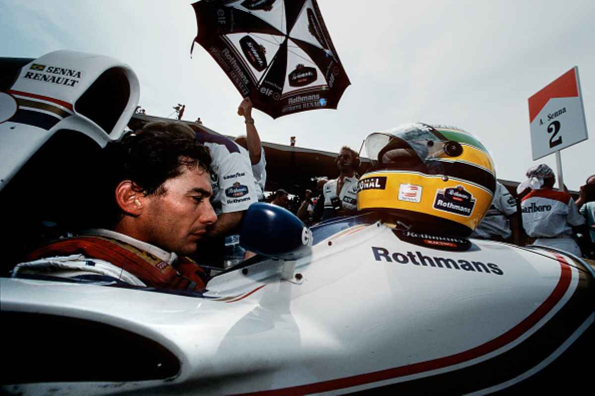 Ayrton Senna prima della partenza del GP di San Marino di Imola, 1994