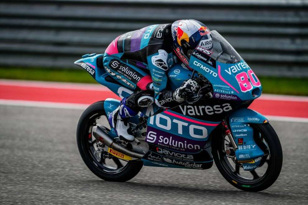 David Alonso in Moto3 ad Austin, 2024