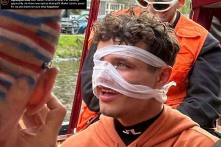Lando Norris ferito al naso ad Amsterdam alla Festa del Re 2024