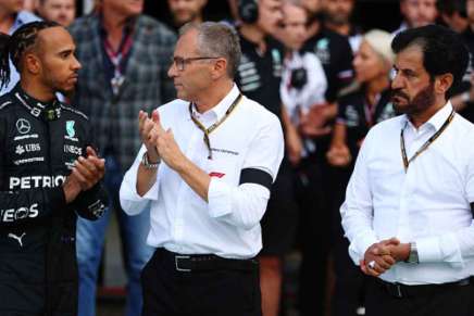 Hamilton, Domenicali e Ben Sulayem a Monza 2022