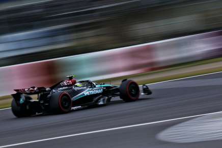 Lewis Hamilton nelle FP1 del GP del Giappone, a Suzuka