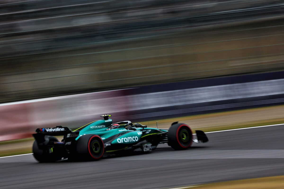 Fernando Alonso in pista a Suzuka nelle FP1 del GP del Giappone 2024