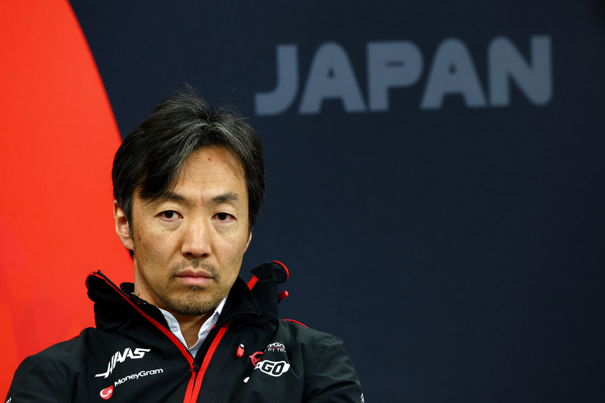 Ayao Komatsu, team principal della Haas, in conferenza stampa a Suzuka