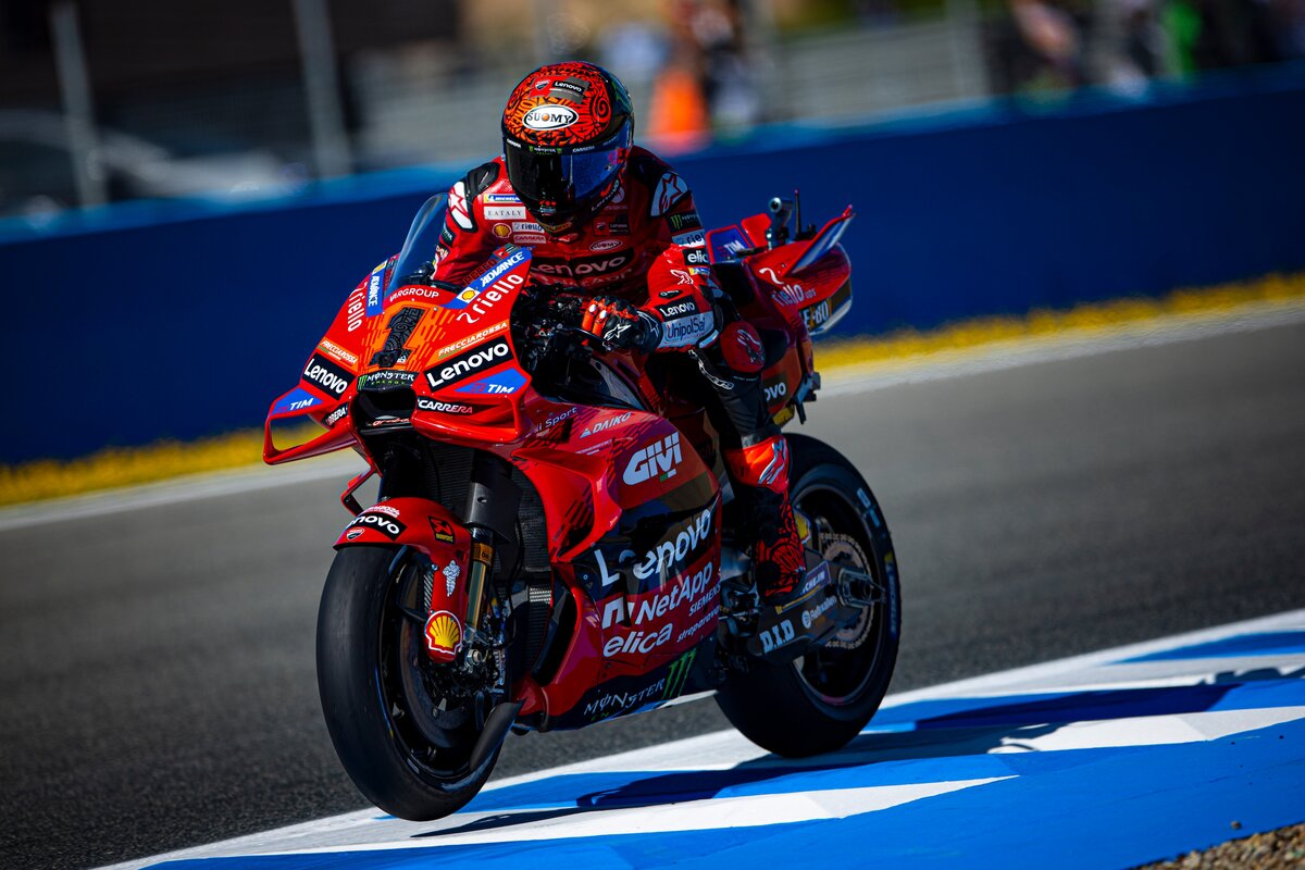 Francesco Bagnaia nelle Prove di Jerez de la Frontera