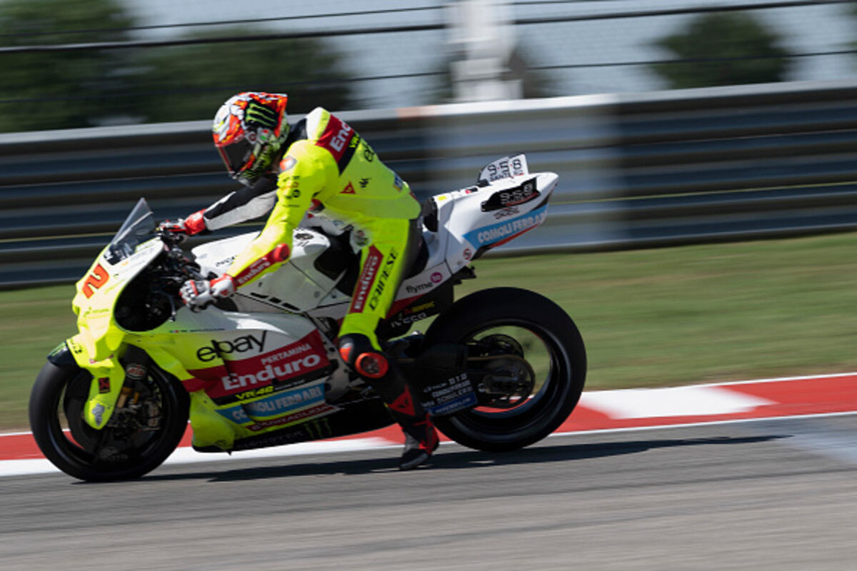 Marco Bezzecchi sulla Ducati del team VR46 sul circuito di Austin