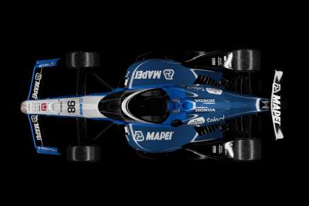La livrea della Andretti #98 sponsorizzata da Mapei per la 500 Miglia di Indianapolis 2024