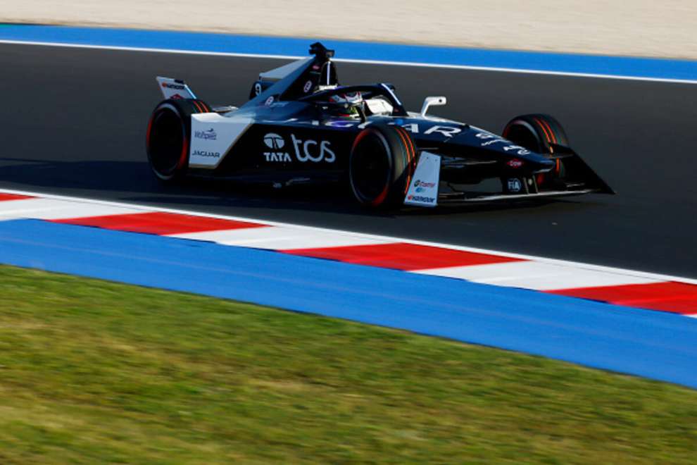 Mitch Evans con la Jaguar durante le qualifiche dell'E-Prix di Misano 2024